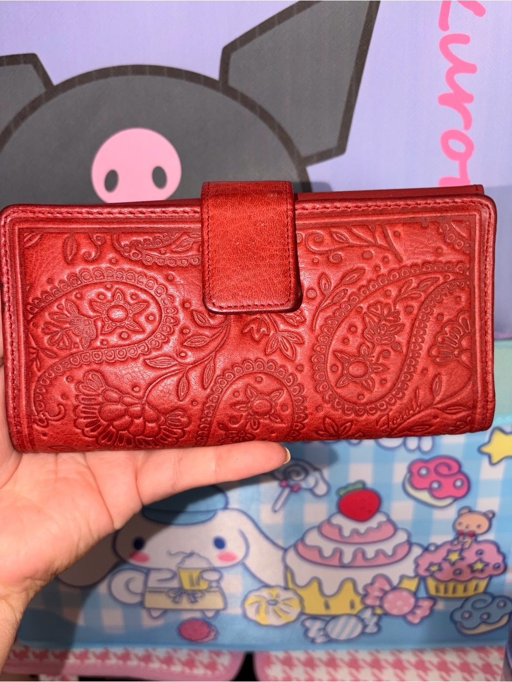 Fossil Embossed Clasp Wallet (rehab)